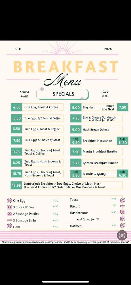 Morgan's Cafe Menu image 1